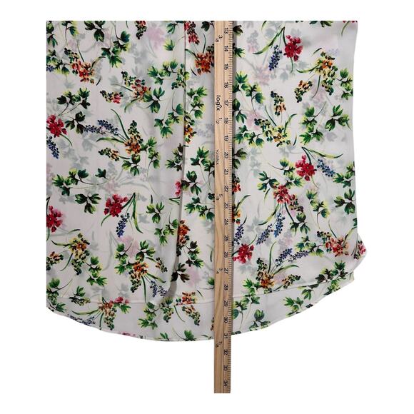 Rose + Olive Women Chiffon White Folral 3/4 Sleeve‎ V Neck Blouse Size 1X - Picture 4 of 8